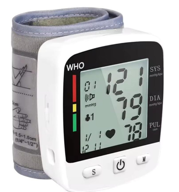 Monitor de presión arterial de muñeca: portátil y fácil de usar