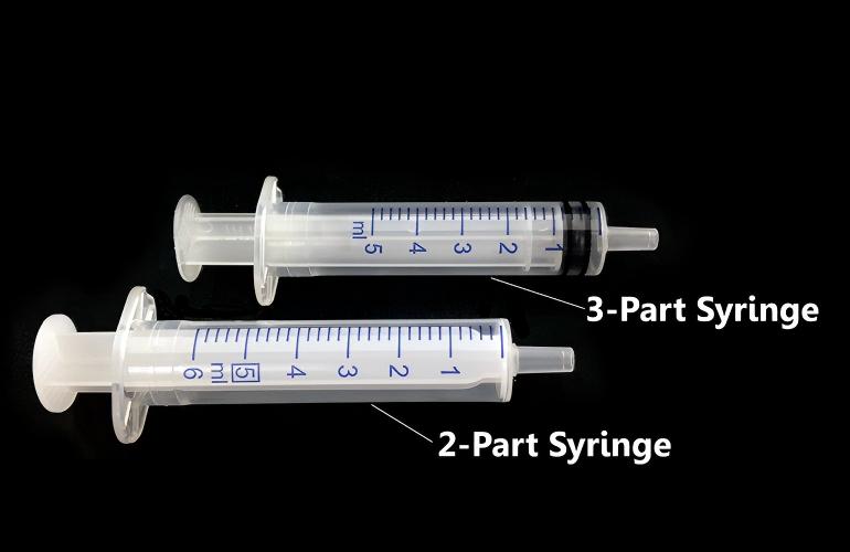 Diferencia entre jeringas de dos y tres partes