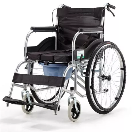 Silla de ruedas plegable manual con cómoda